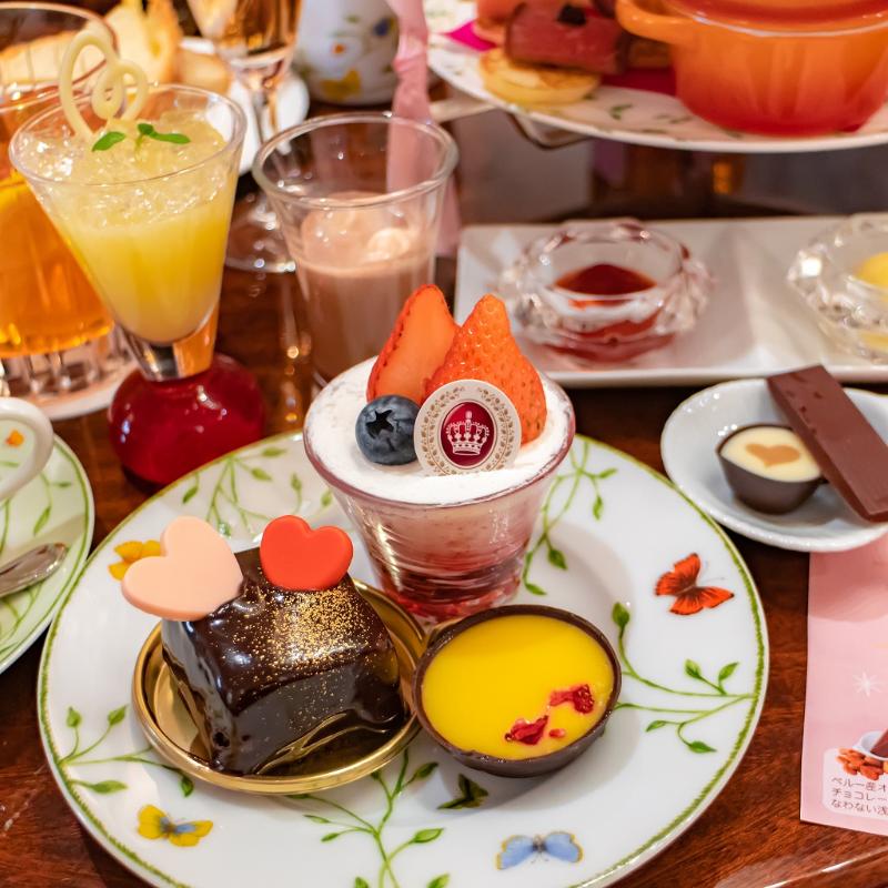 ロイヤルクリスタルカフェ 自由が丘店のヴァレンタインアフタヌーンティーのスイーツ画像
