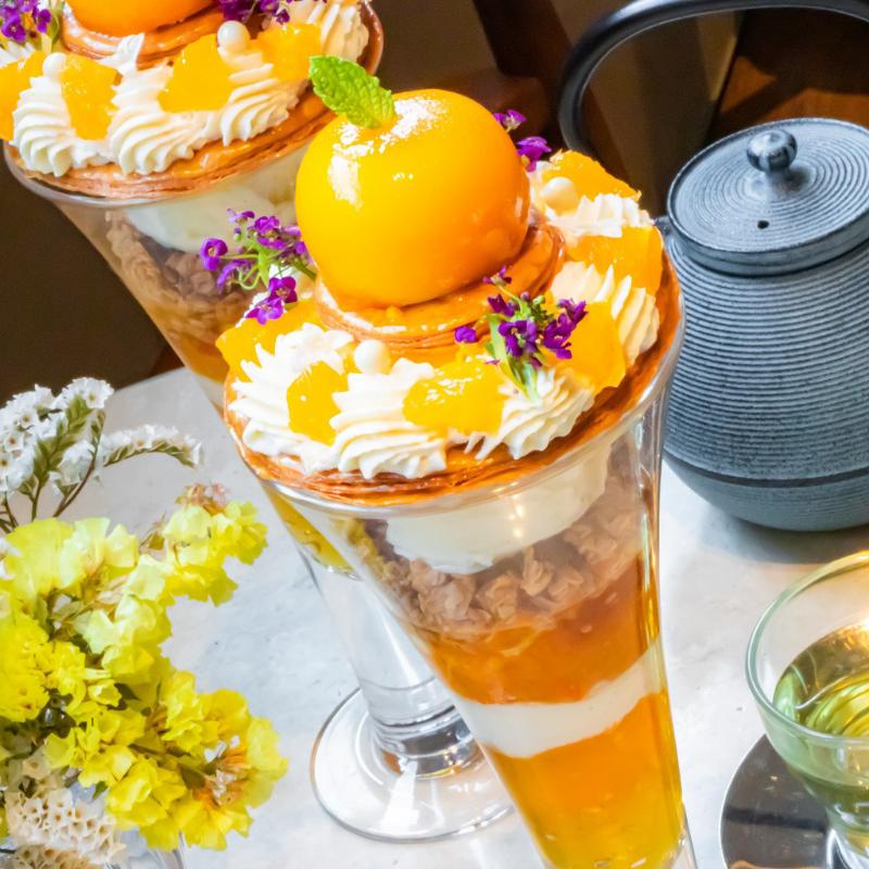 新宿NEWoManのSALON BAKE & TEAでオレンジのミルフィーユパフェ実食！の画像
