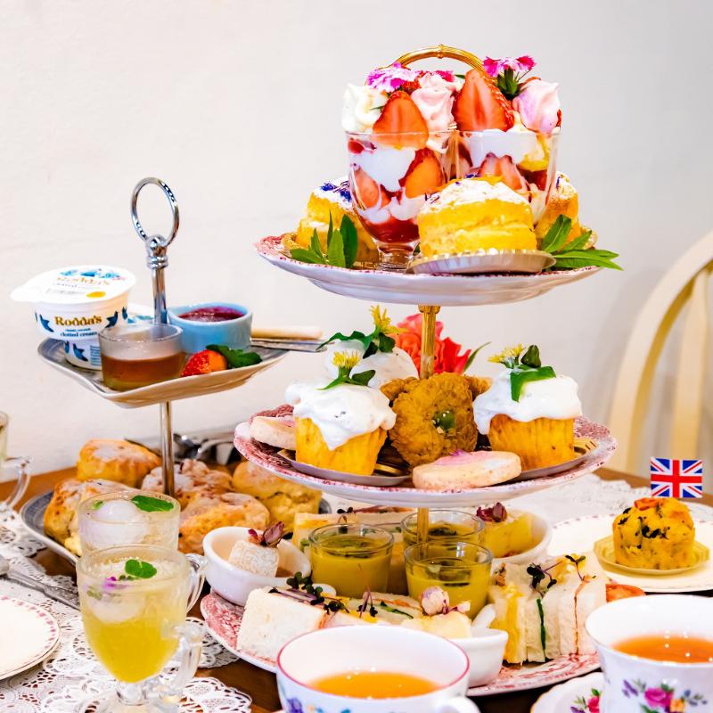 HERB STORY Cafeのイングリッシュガーデンアフタヌーンティー スプリングのスタンド画像