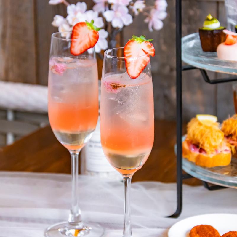 latte all day dinerの桜アフタヌーンティーの飲み物追加2画像