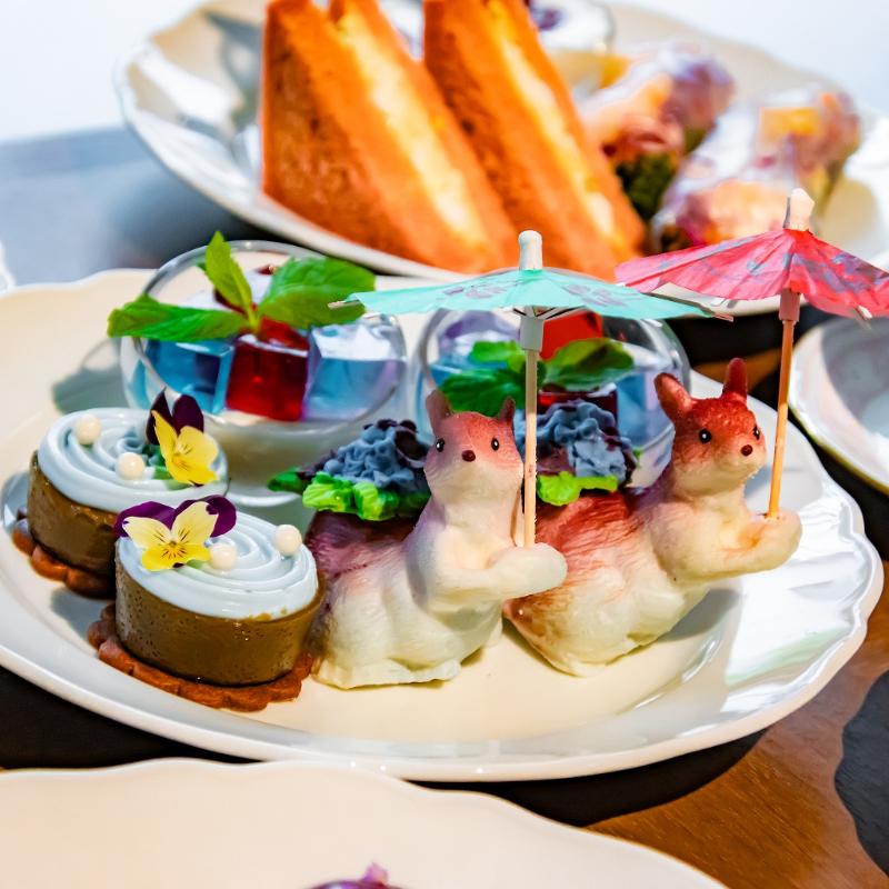 ティーサロン ピカケ／東京プリンスホテルのあじさいアフタヌーンティーのスタンド1段目画像