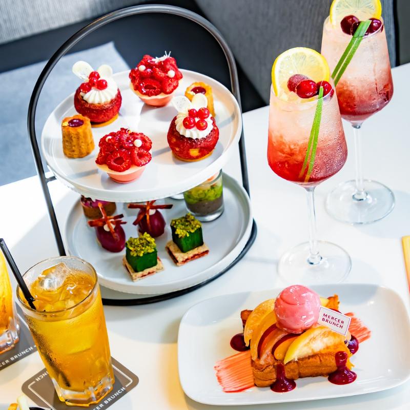 マーサーブランチ ギンザテラスのPeach&Chocolate Afternoonteaのアフタヌーンティー画像2