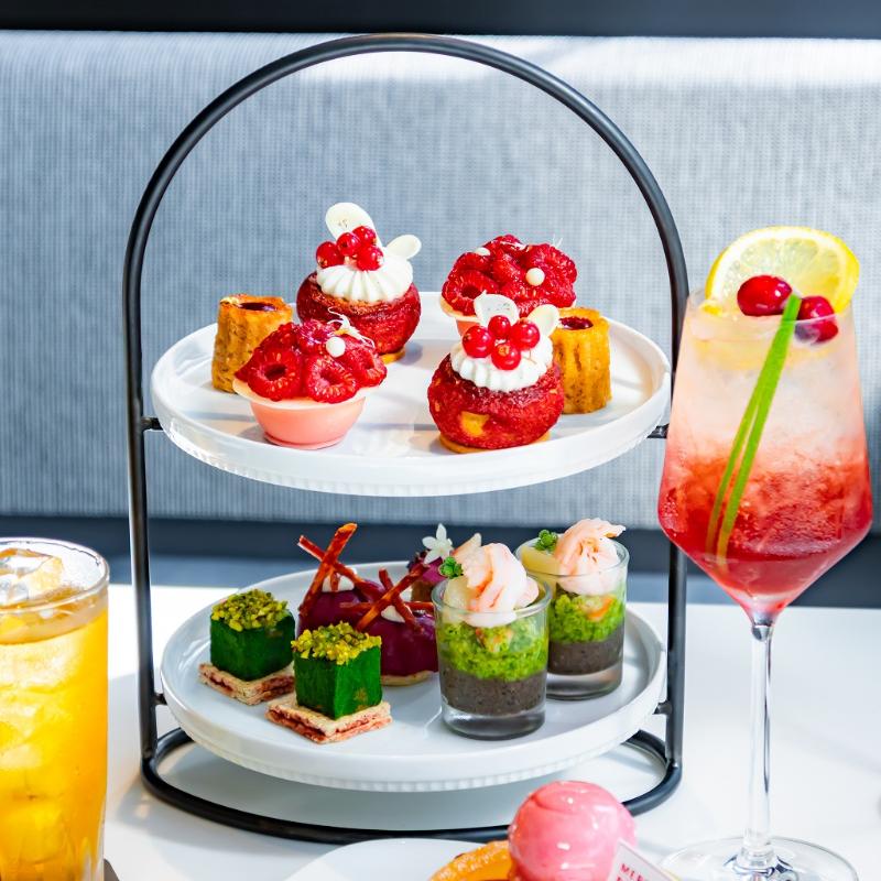 マーサーブランチ ギンザテラスのPeach&Chocolate Afternoonteaのスタンド画像