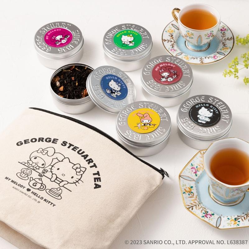 スリランカの老舗紅茶ブランド「ジョージスチュアートティ」ハローキティ♡マイメロディ・オリジナルポーチ付デザイン缶を限定発売の画像2